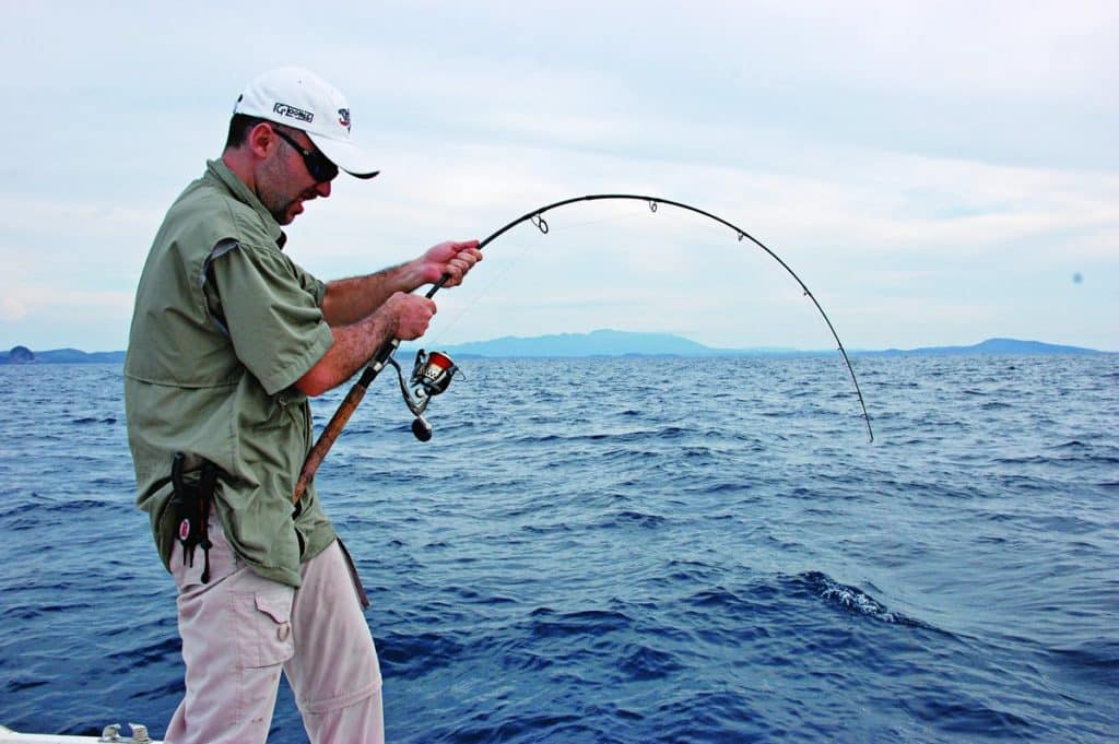 Angler locked-down on a fishing reel's drag